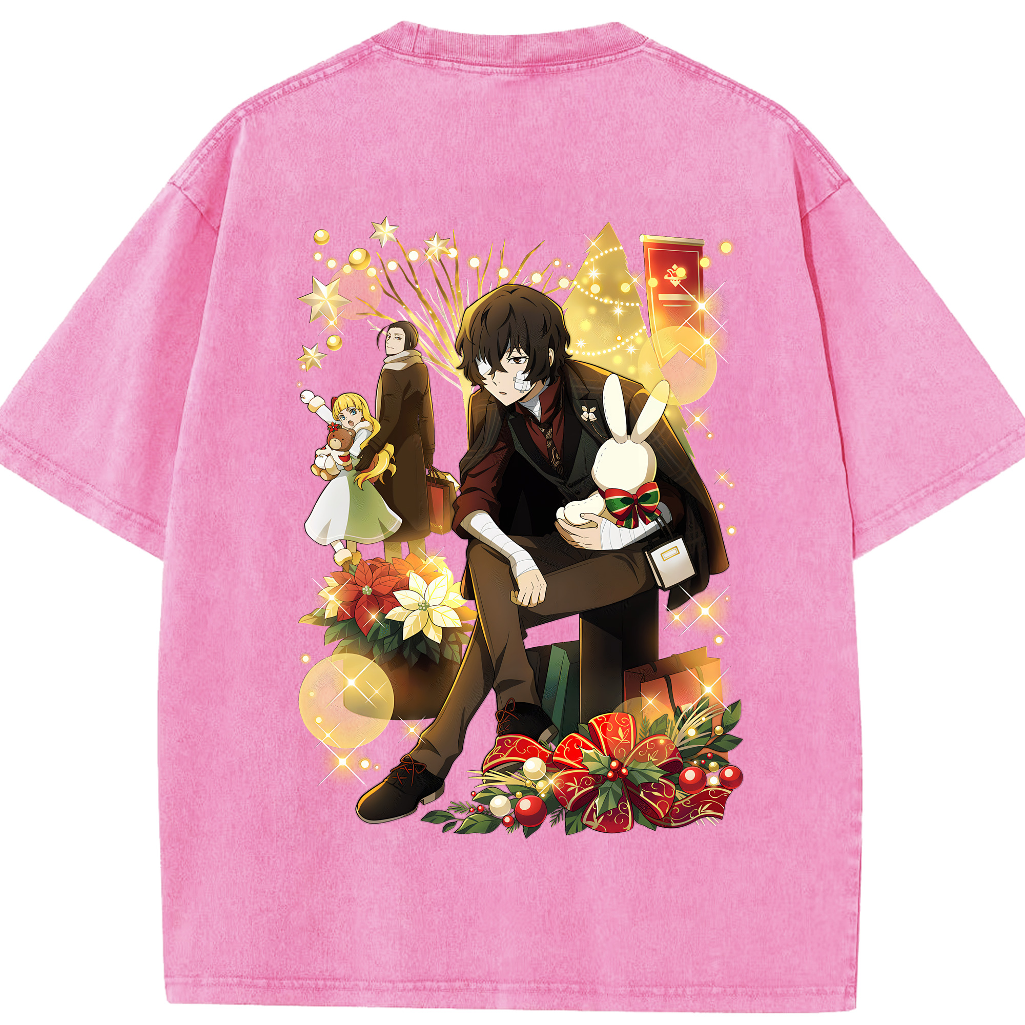 （画像用） 文豪ストレイドッグス Bungo Stray Dogs 綿100% ヴィンテージ風 半袖Tシャツ（背面プリント）